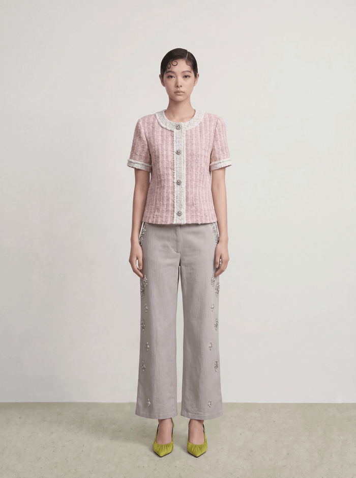 Rosé Pastel Tweed Jacket
