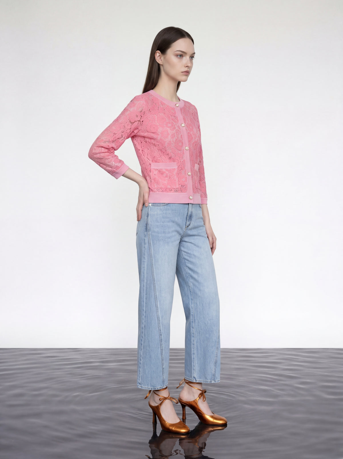 Blush Elegance Lace Cardigan