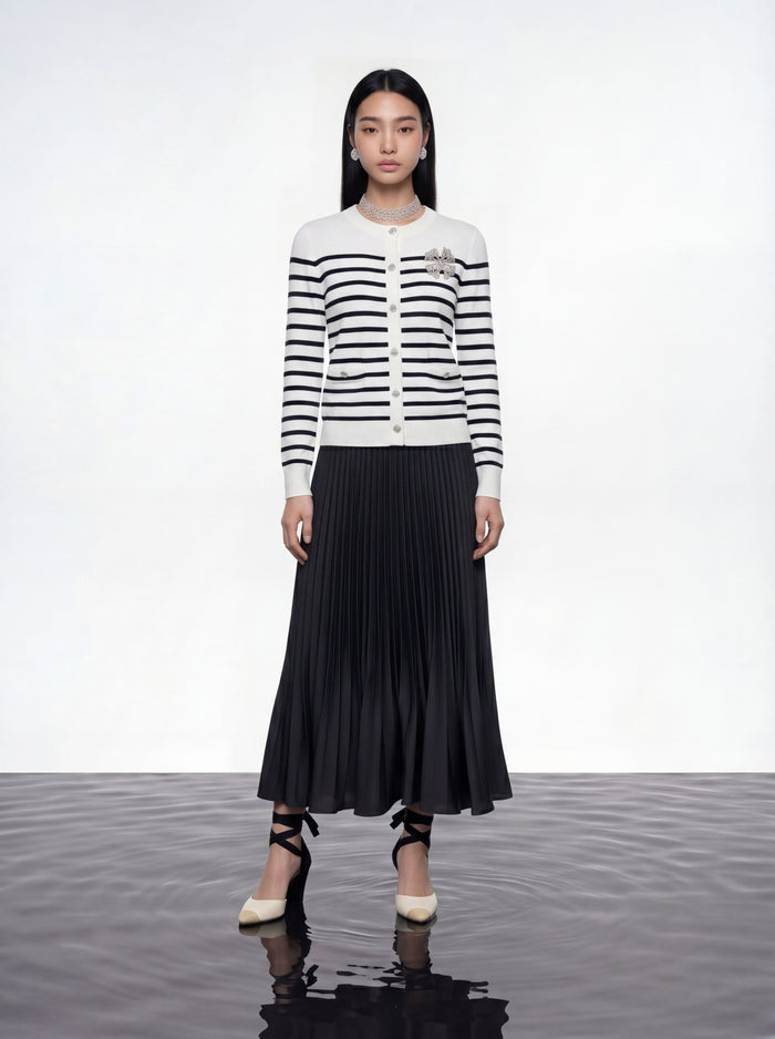 Nautical Stripe Knit Cardigan