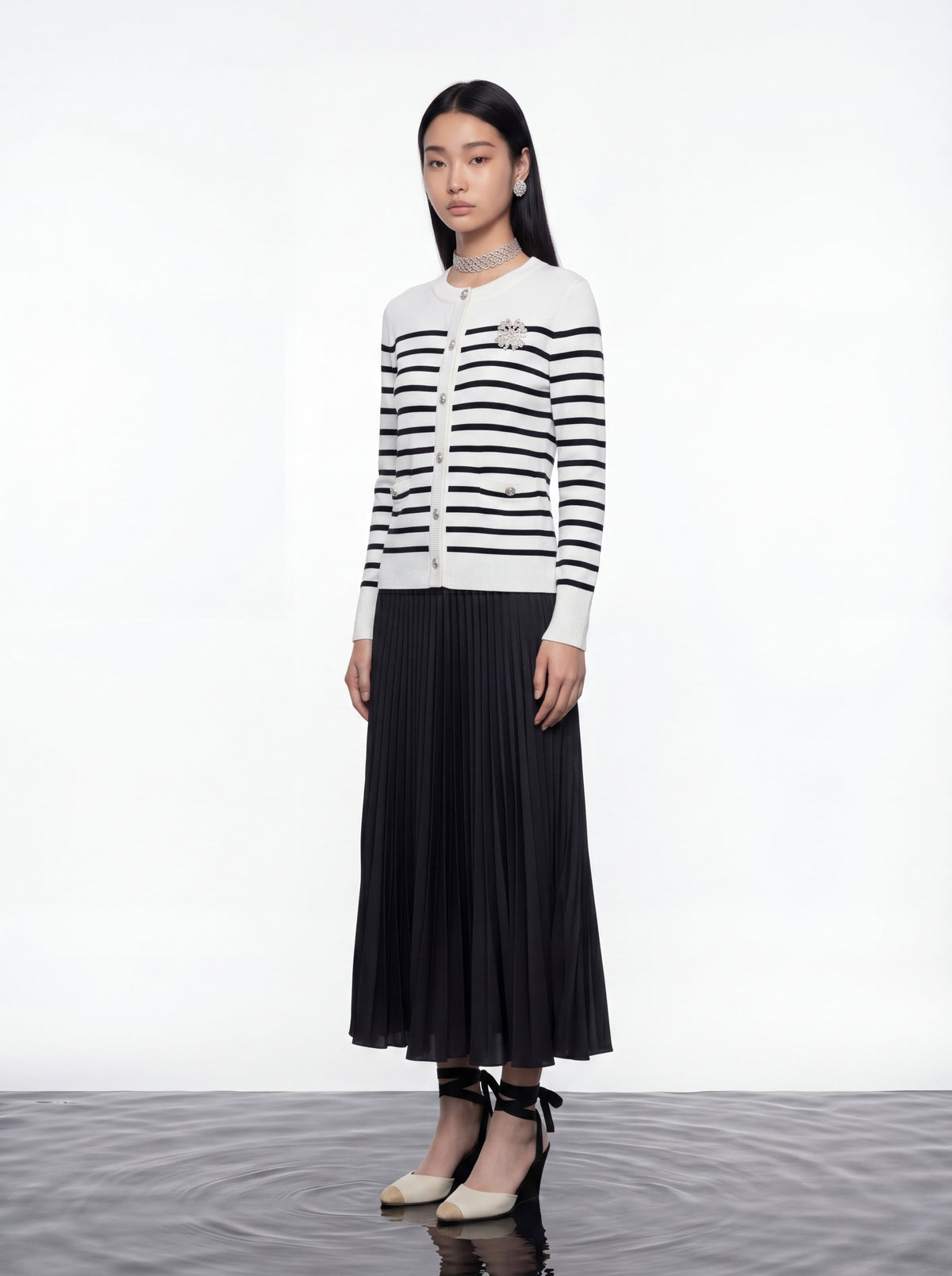 Nautical Stripe Knit Cardigan