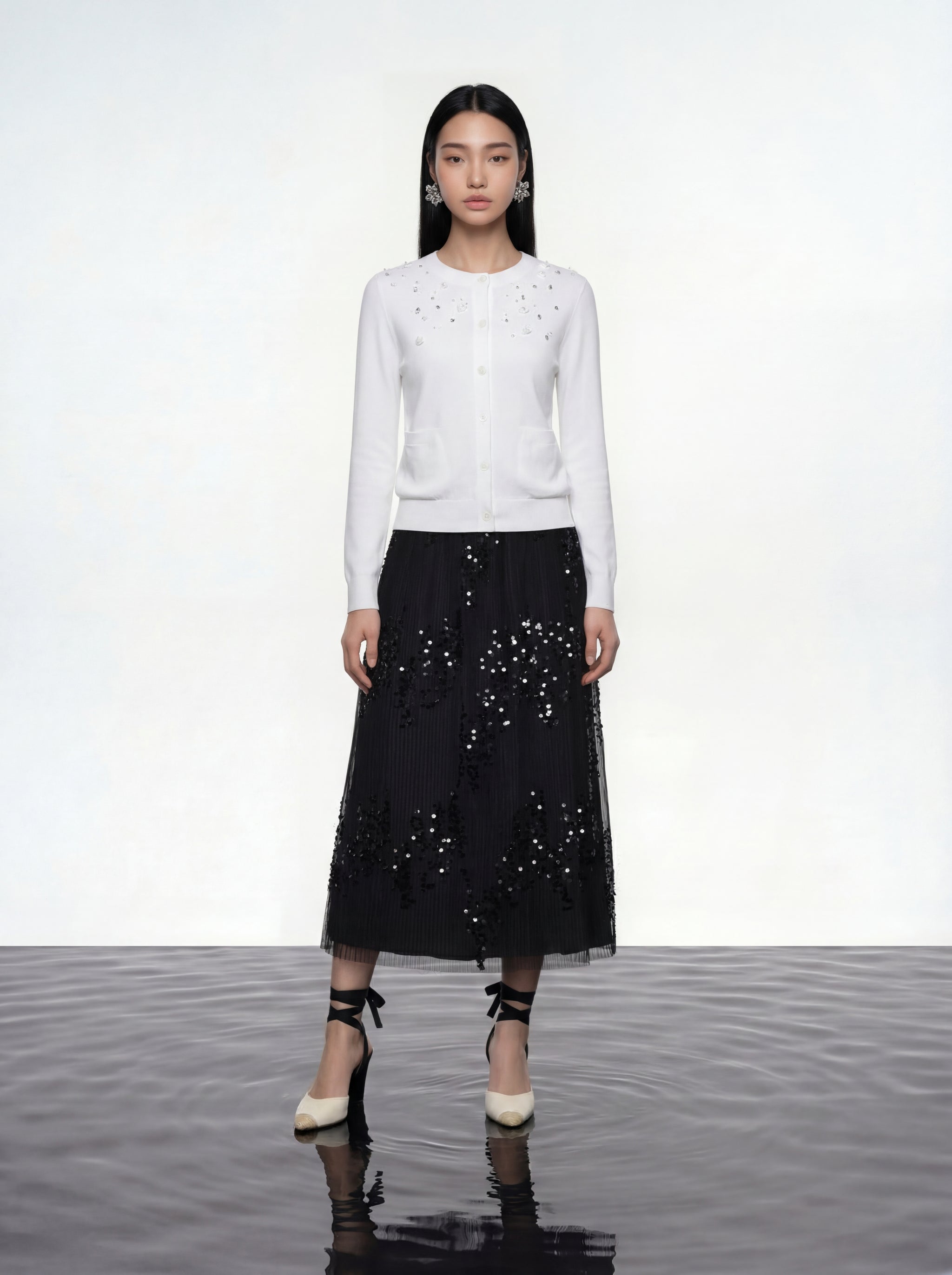 Midnight Radiance Pleated Skirt