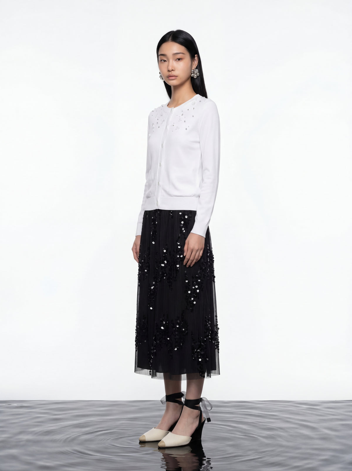 Midnight Radiance Pleated Skirt