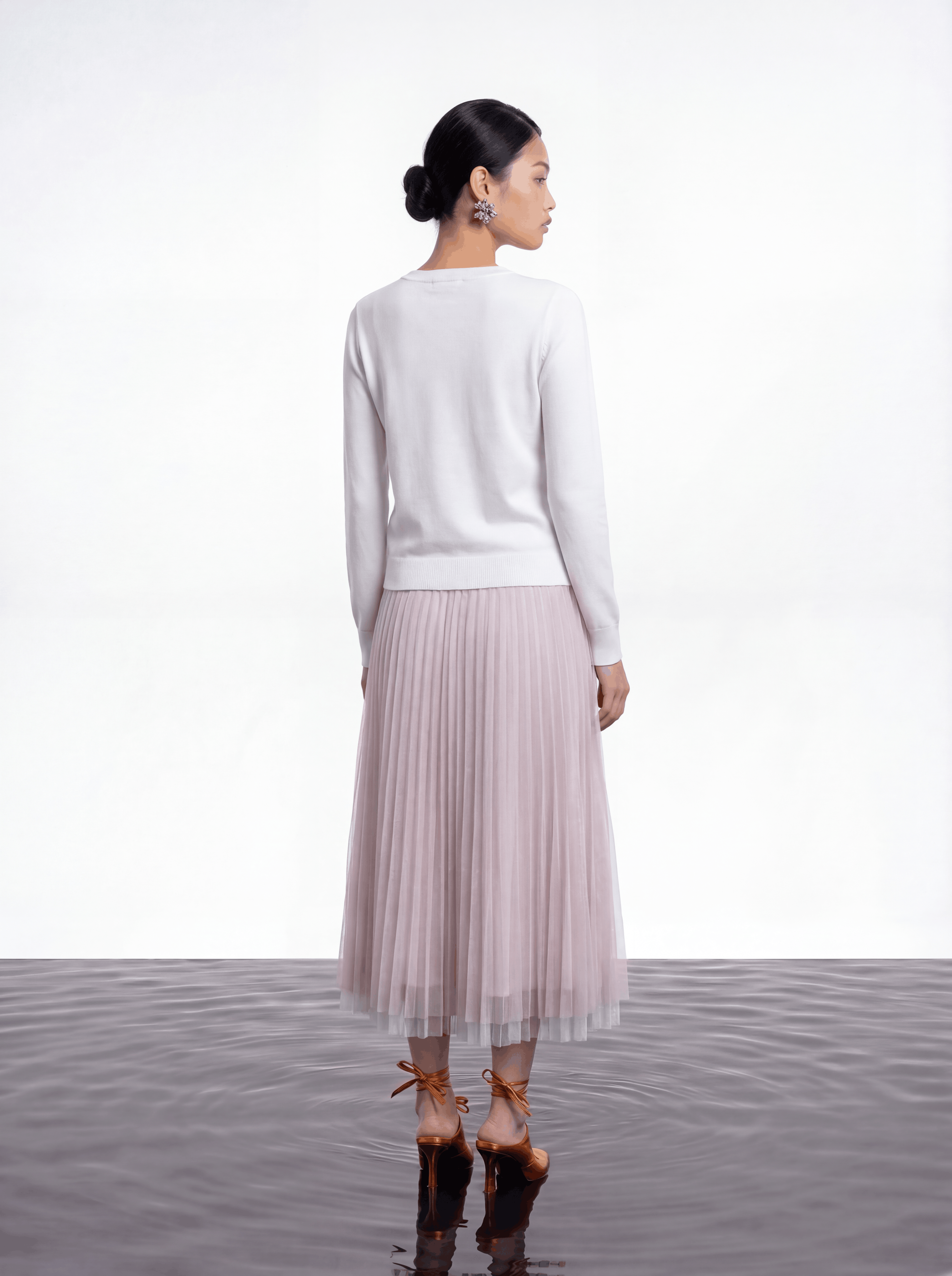 Blush Bloom Pleated Skirt