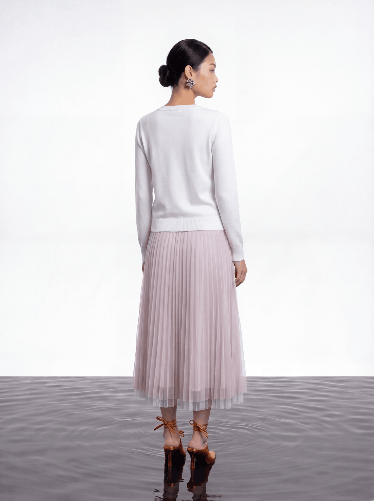 Blush Bloom Pleated Skirt