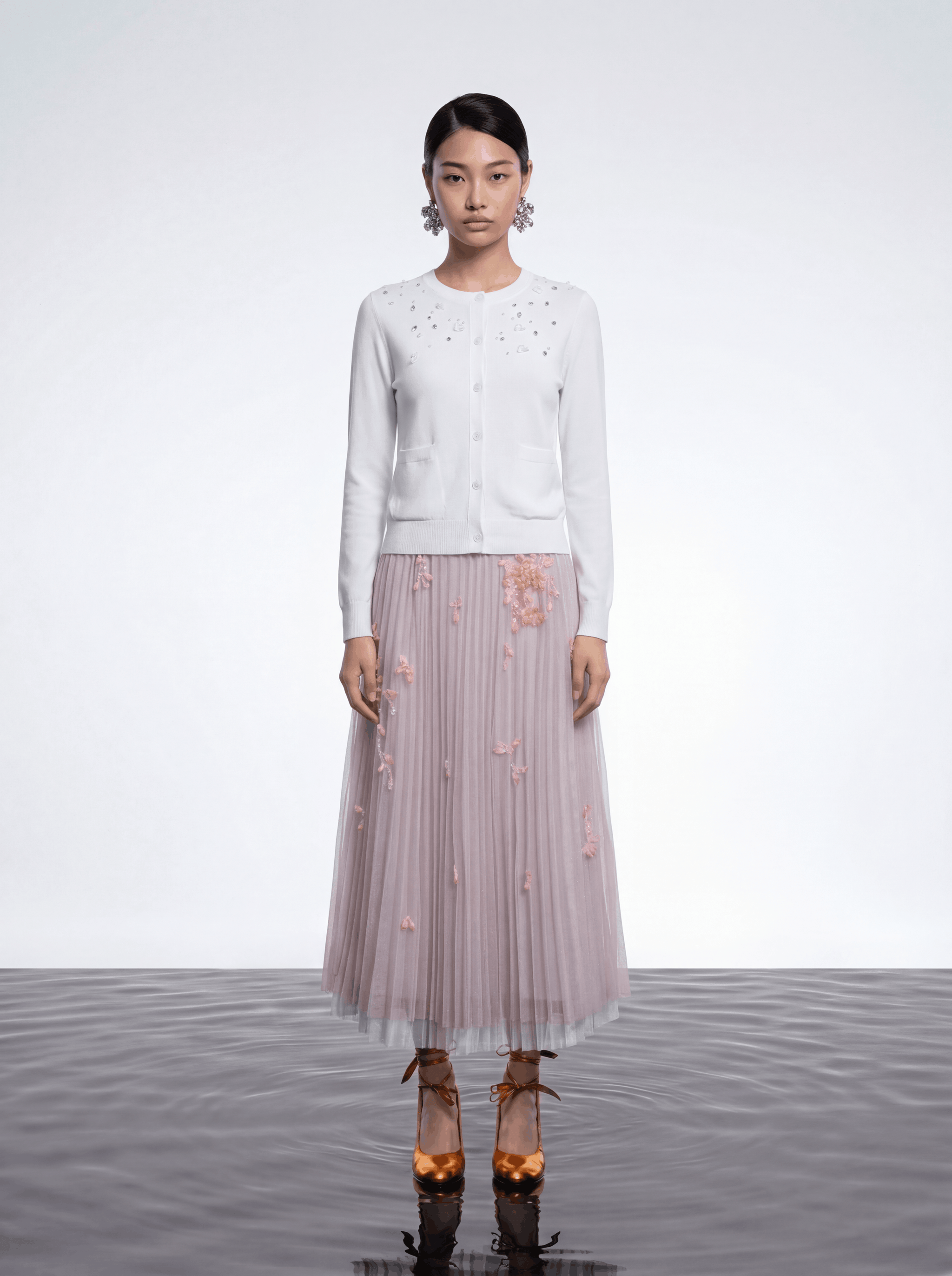 Blush Bloom Pleated Skirt