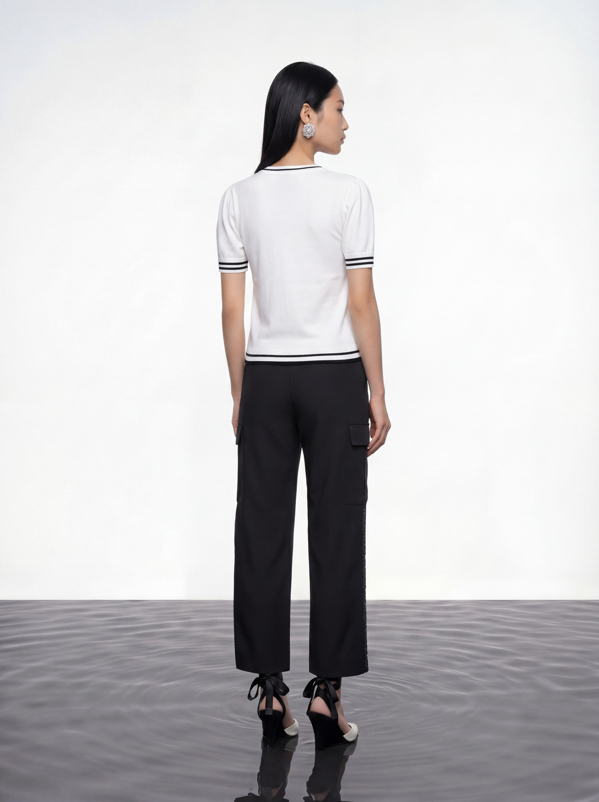 Signature Emblem Ribbed Top