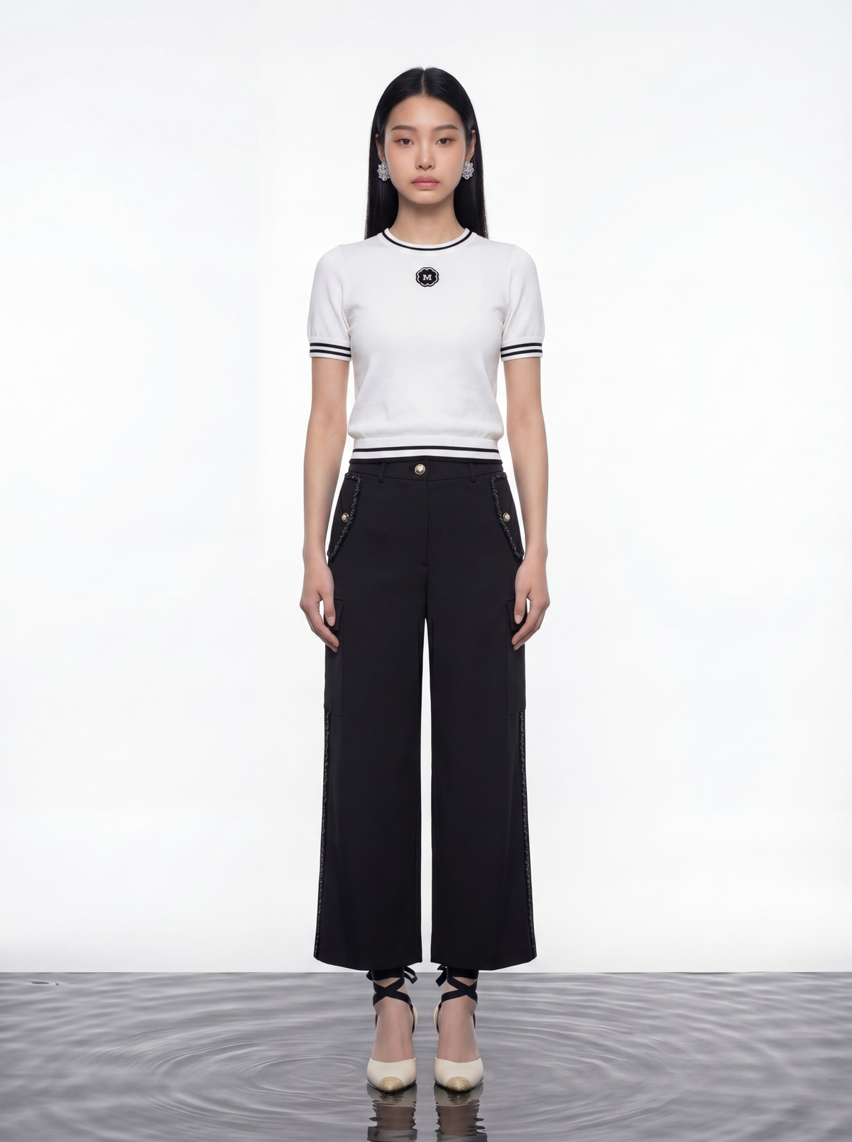 Signature Emblem Ribbed Top