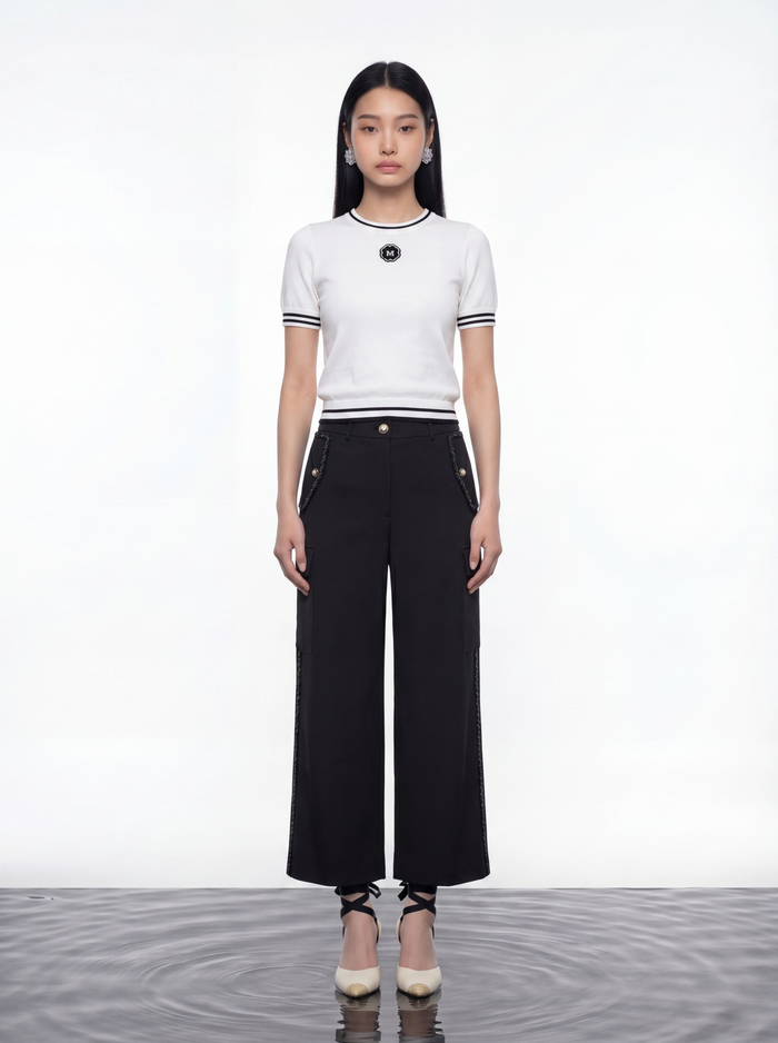 Signature Emblem Ribbed Top