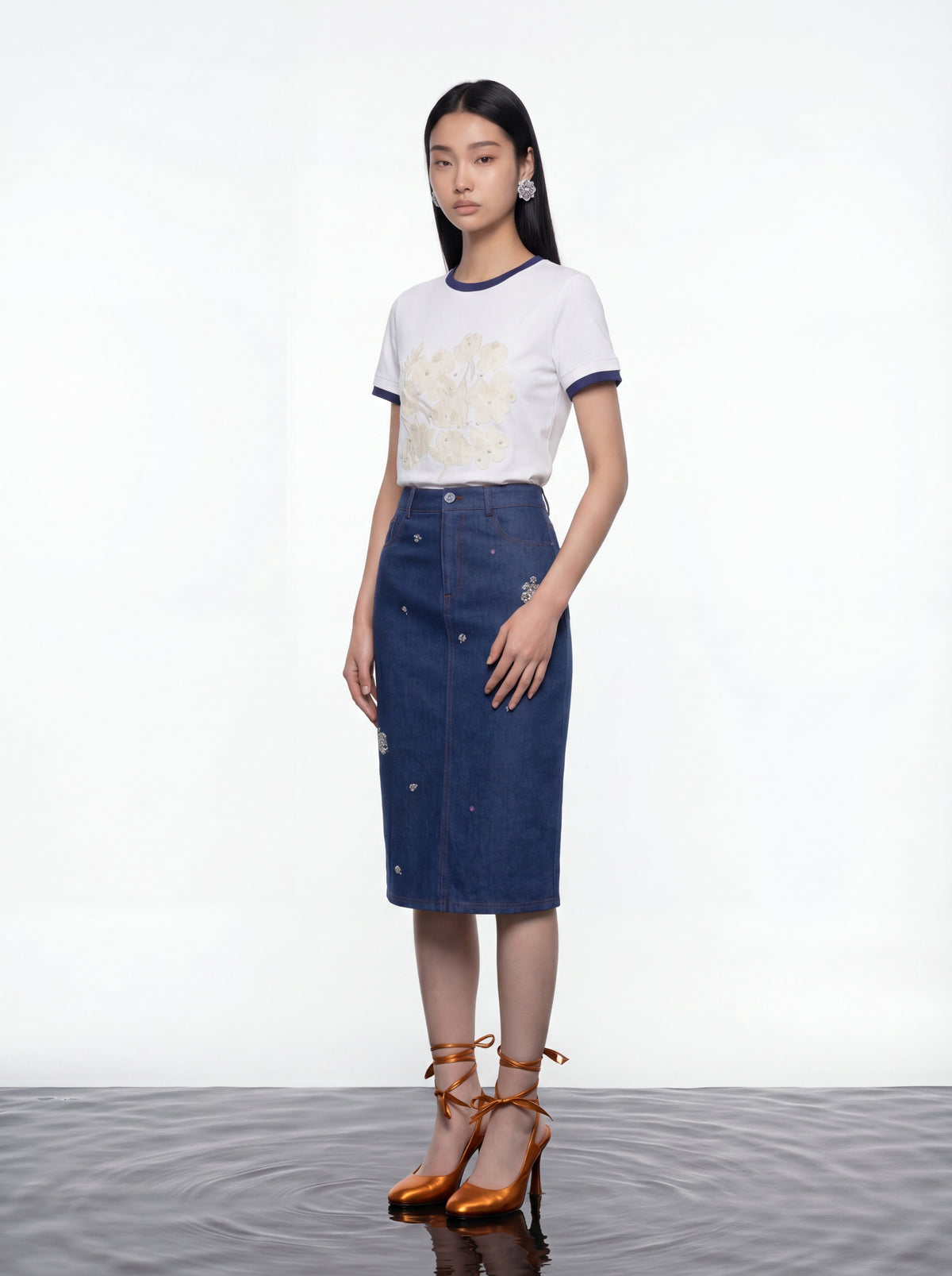 Embroidered Bloom T-shirt