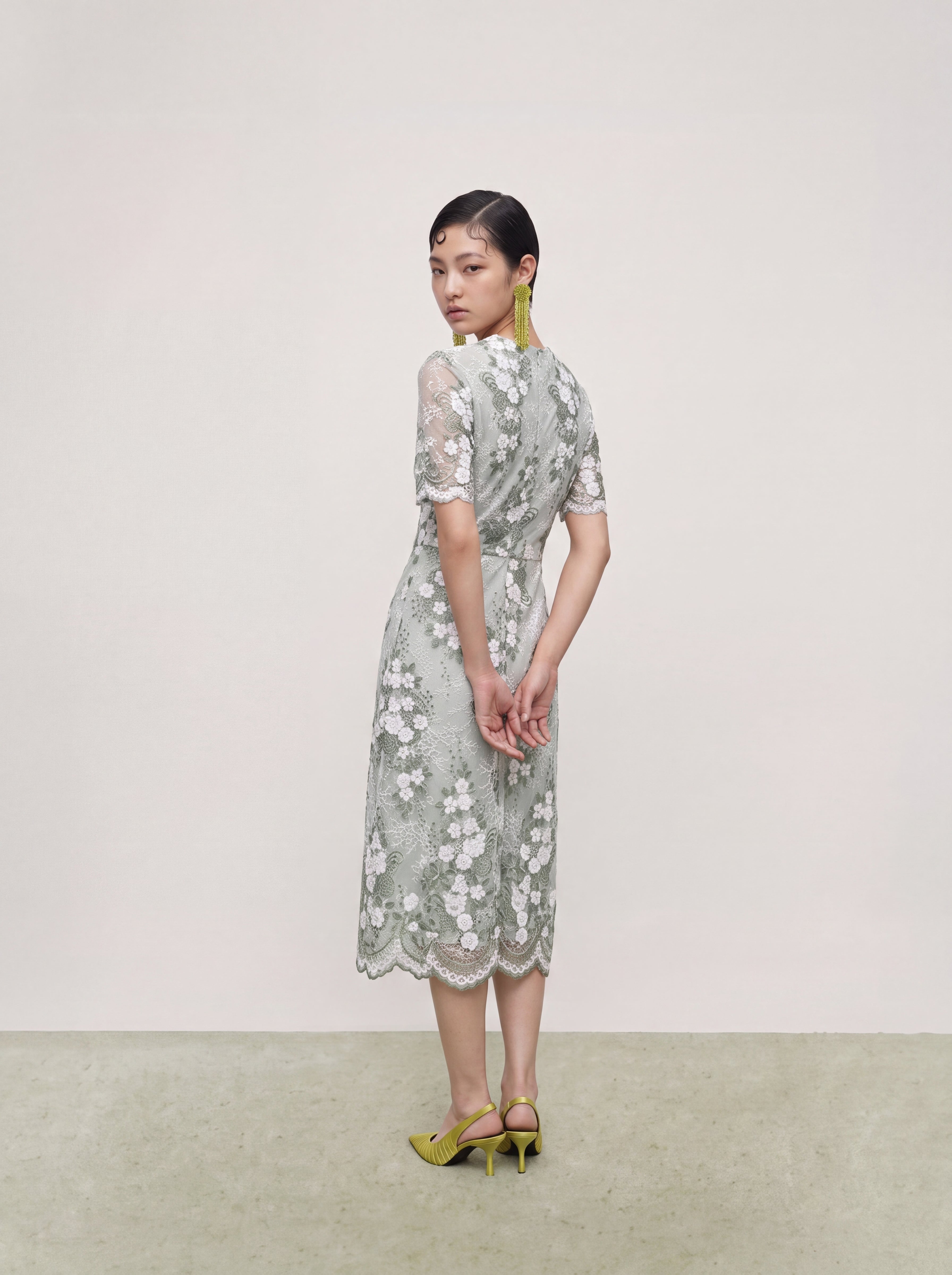 Vert Florale Sérénité Dress