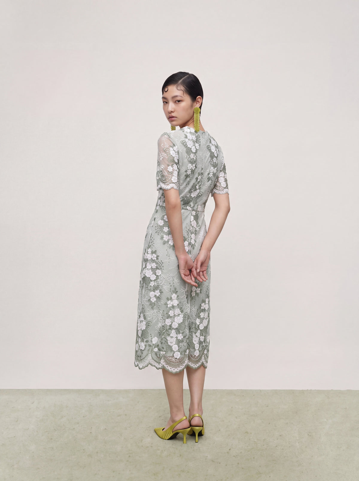 Vert Florale Sérénité Dress