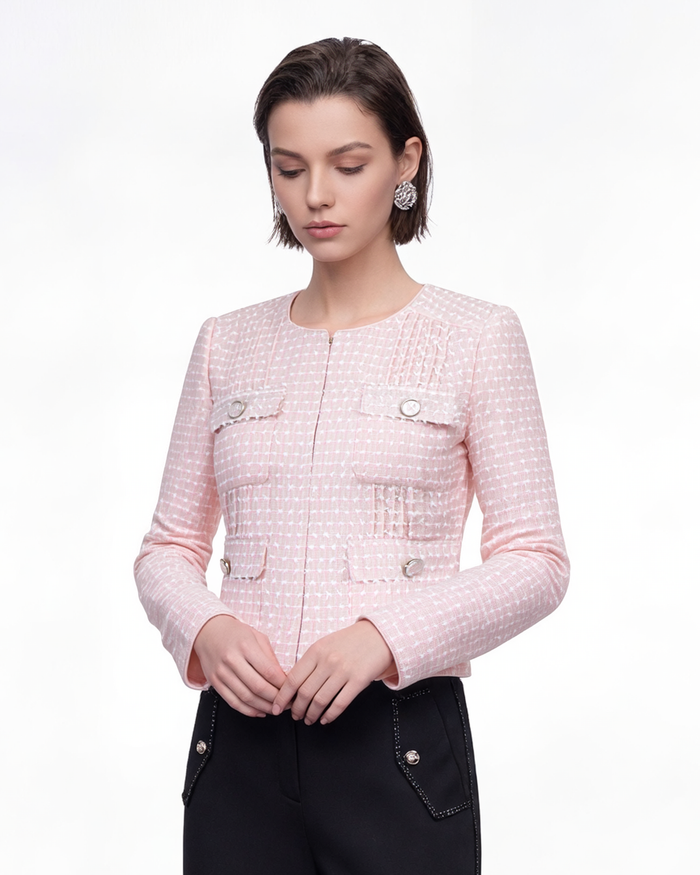Rosé Lumière Tweed Jacket