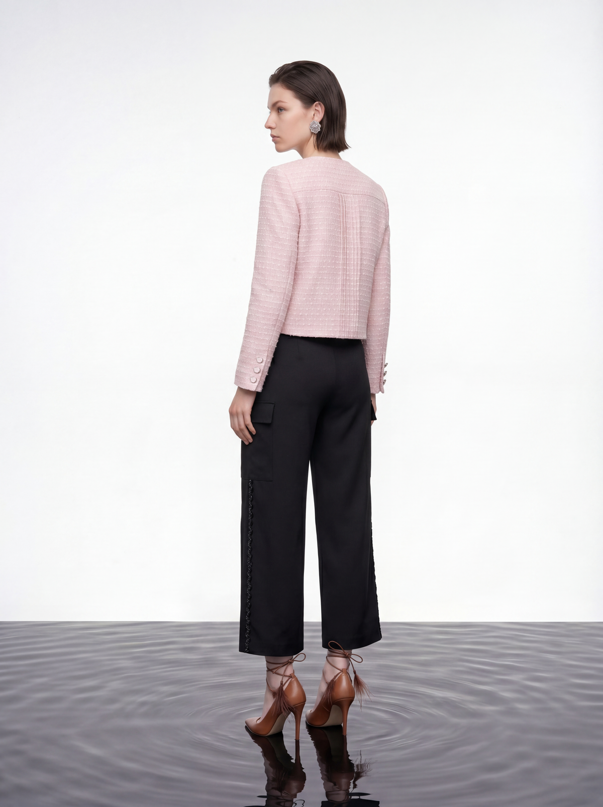 Rosé Lumière Tweed Jacket