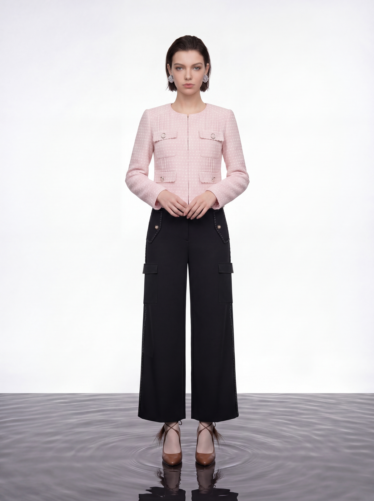 Rosé Lumière Tweed Jacket