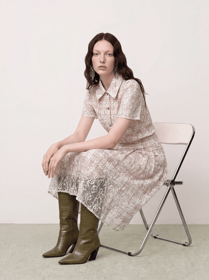 Beige Florale Harmonie Blouse
