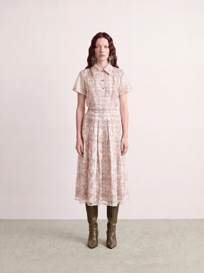 Beige Florale Élégance Skirt