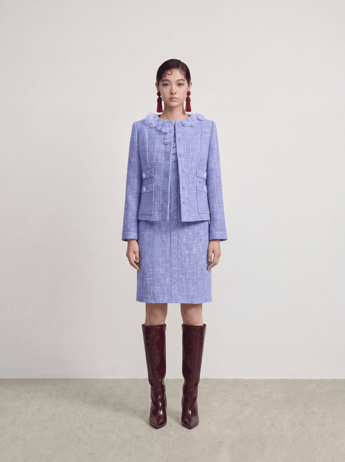 Lavande Tweed Fleuris Poésie Jacket