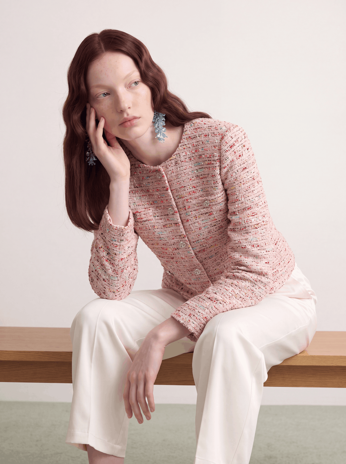 Rosé Tweed Prismatique Charme Jacket
