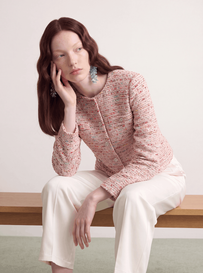 Rosé Tweed Prismatique Charme Jacket