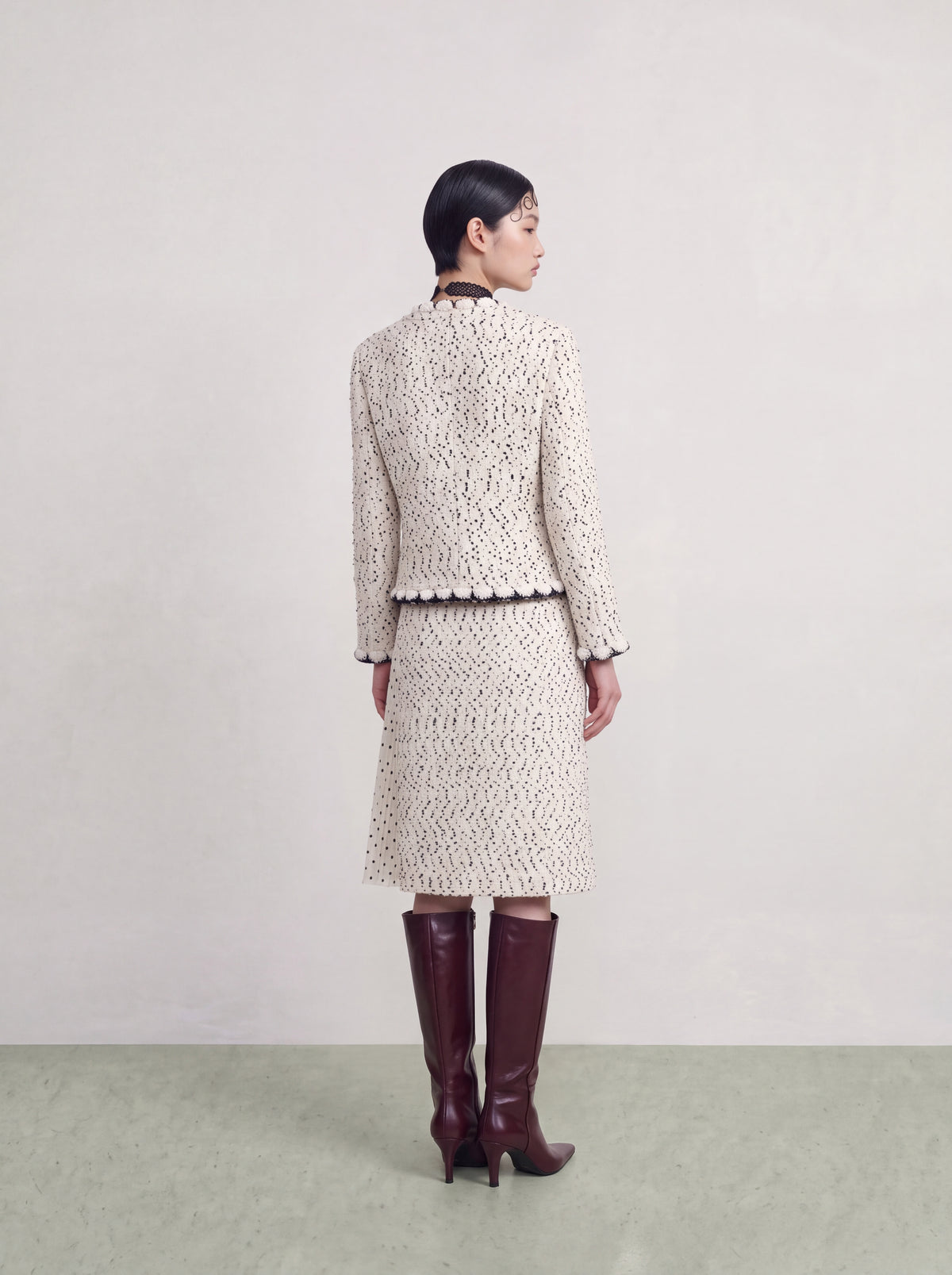 Blanc Tweed Trim Doré Jacket