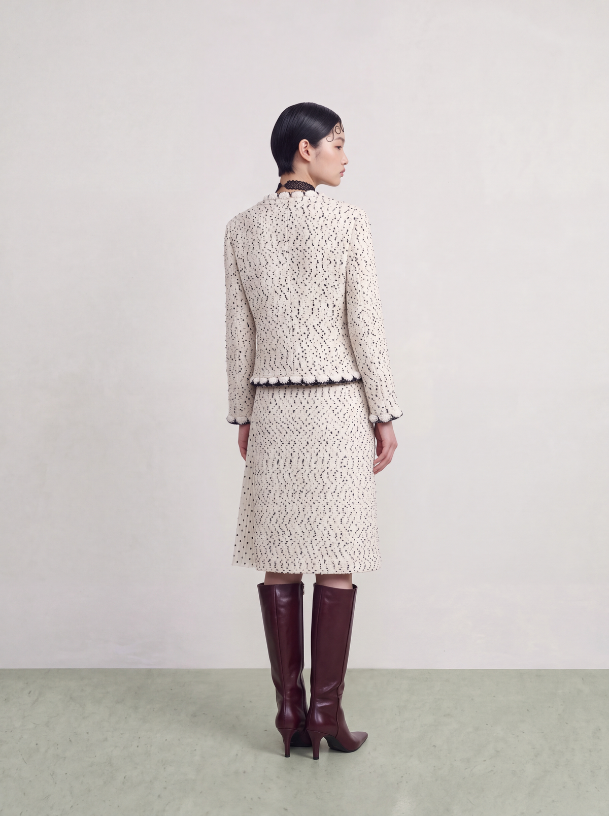 Blanc Tweed Trim Doré Jacket