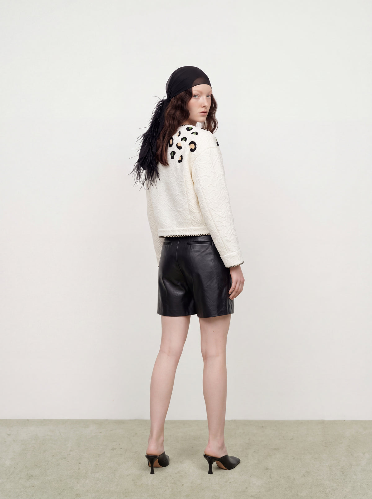 Blanc Tweed Leopard Tresse Jacket