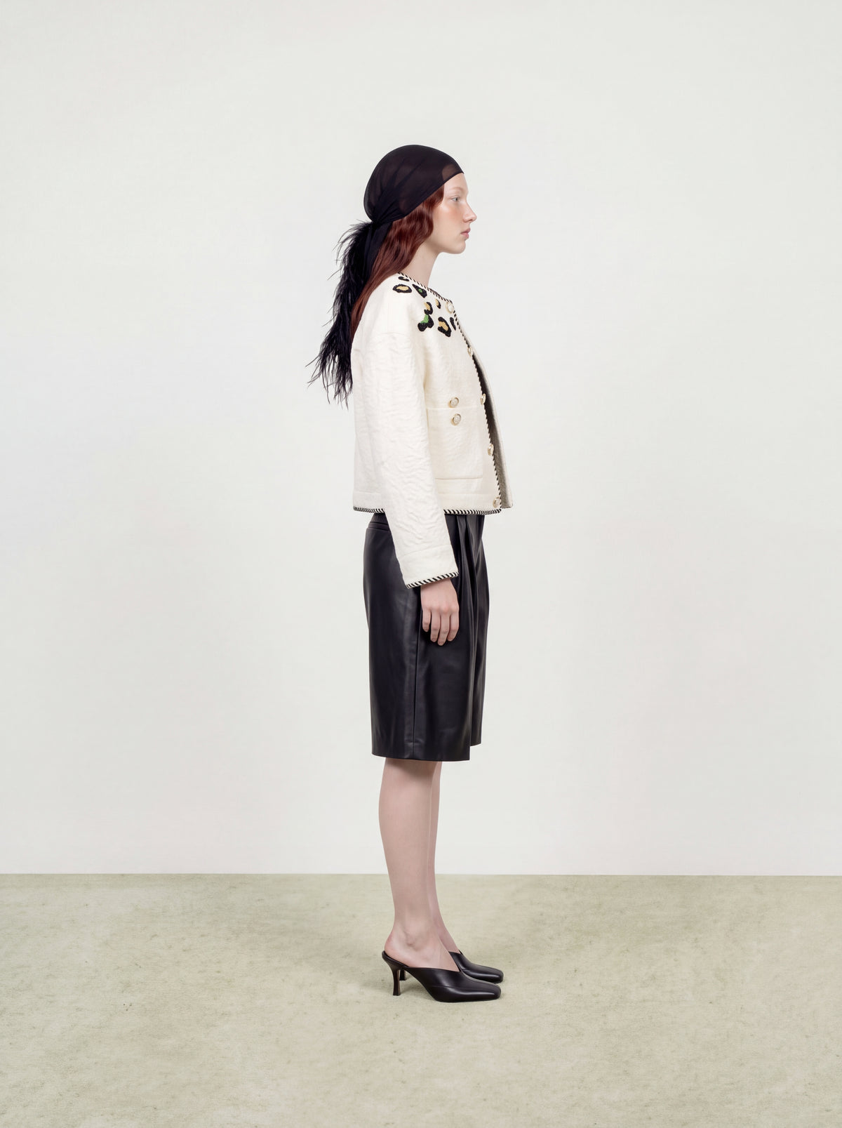 Blanc Tweed Leopard Tresse Jacket