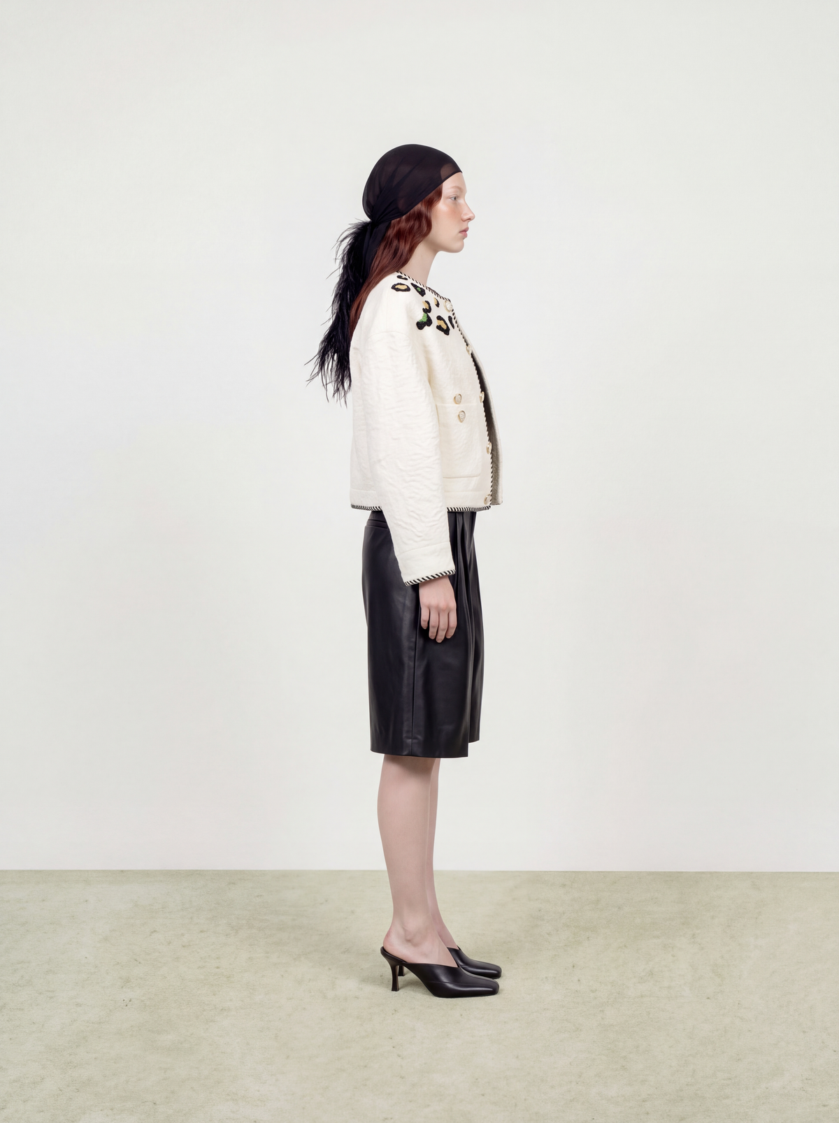 Blanc Tweed Leopard Tresse Jacket
