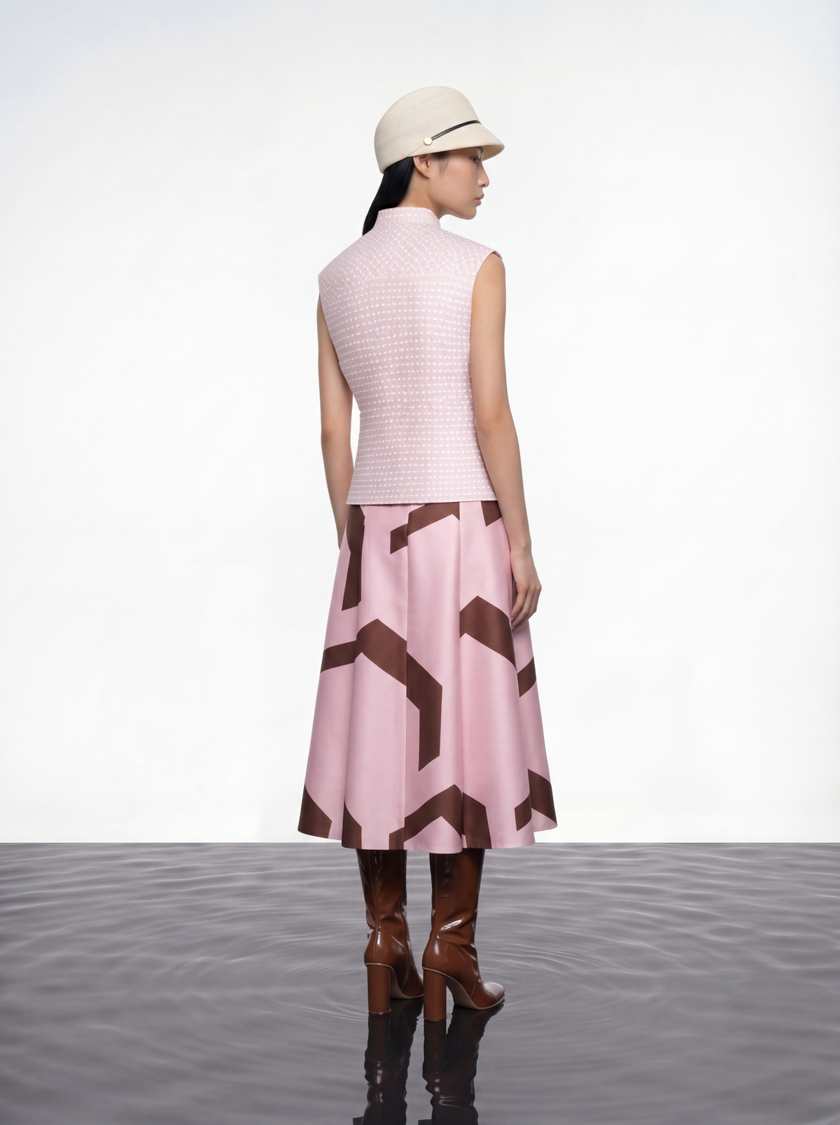 Rosé Lumière Tweed Vest
