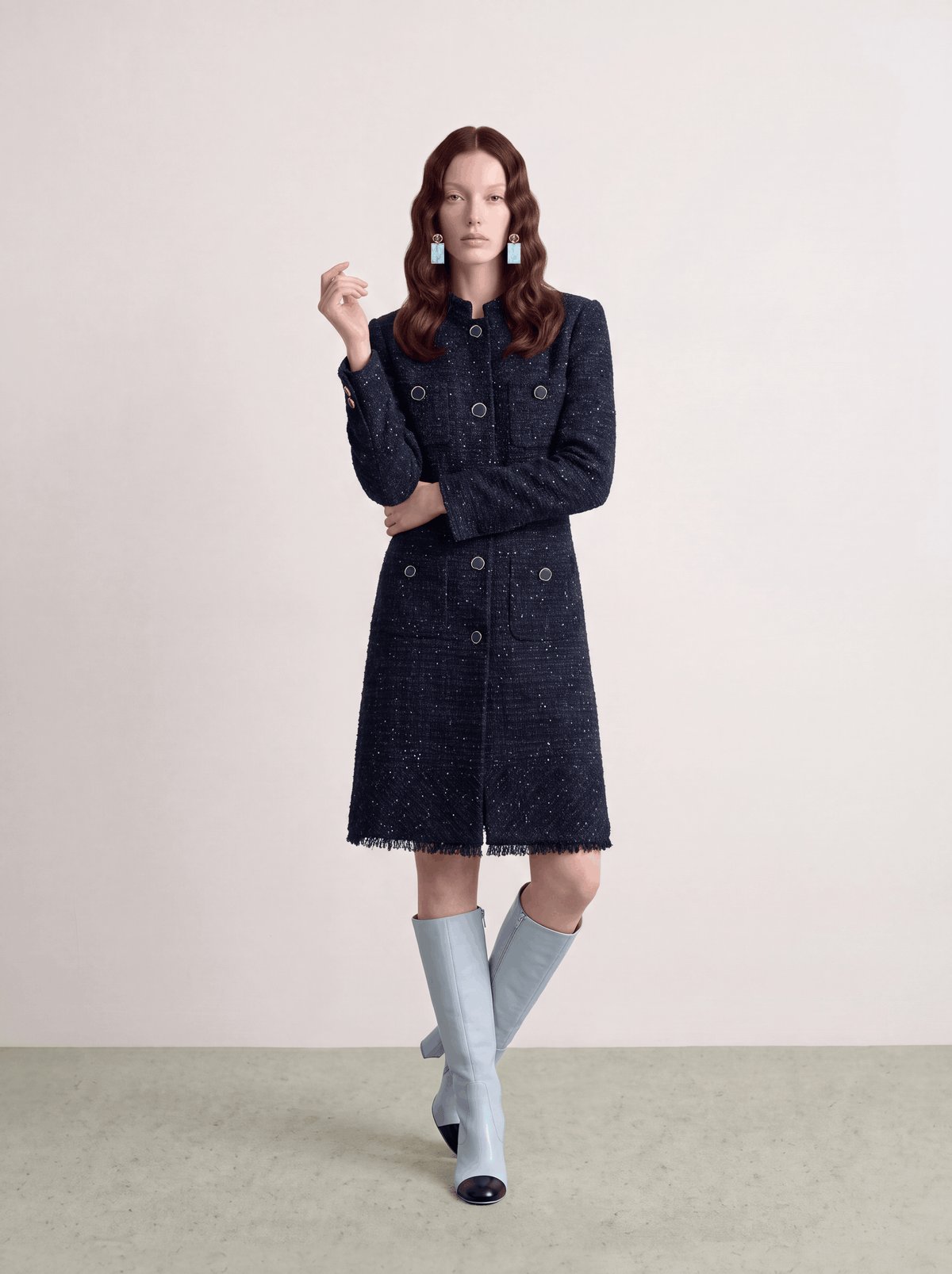 Marine Majesté Tweed Coat