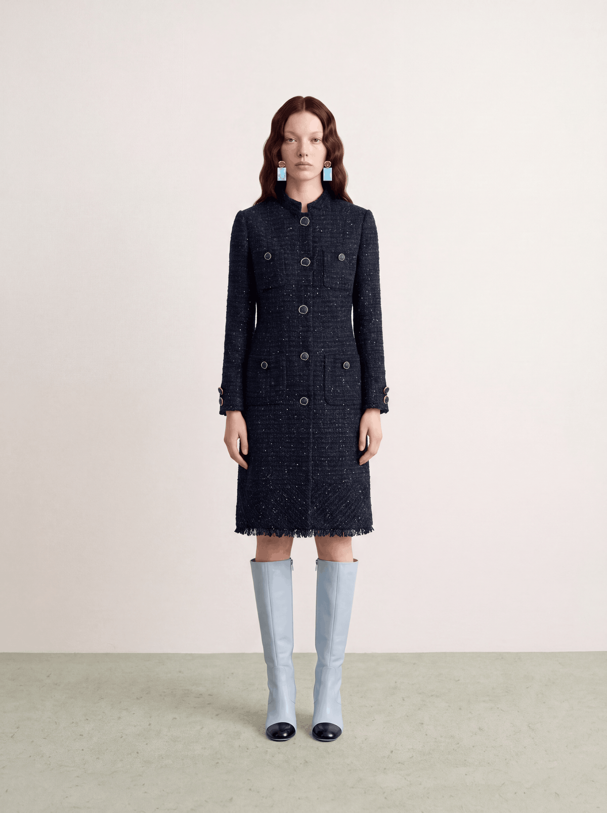 Marine Majesté Tweed Coat