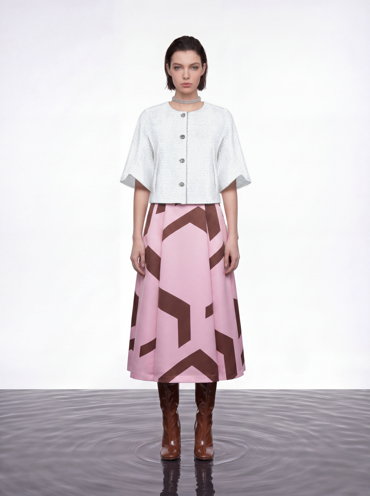 Blanche Étoile Cropped Tweed Jacket