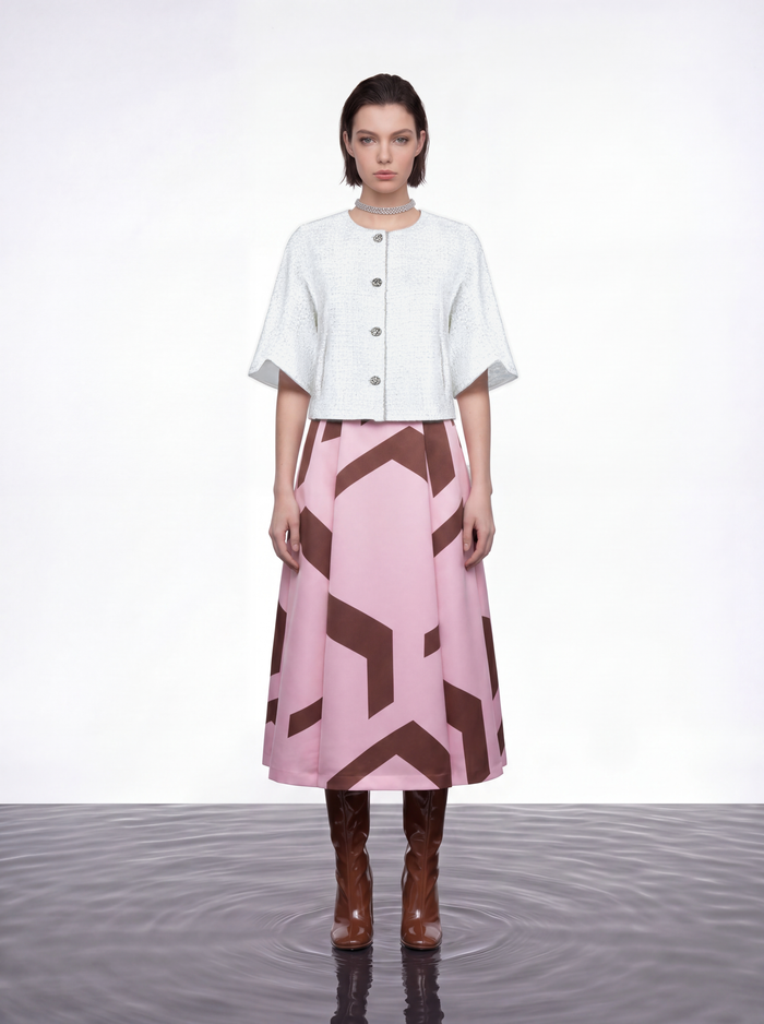 Blanche Étoile Cropped Tweed Jacket