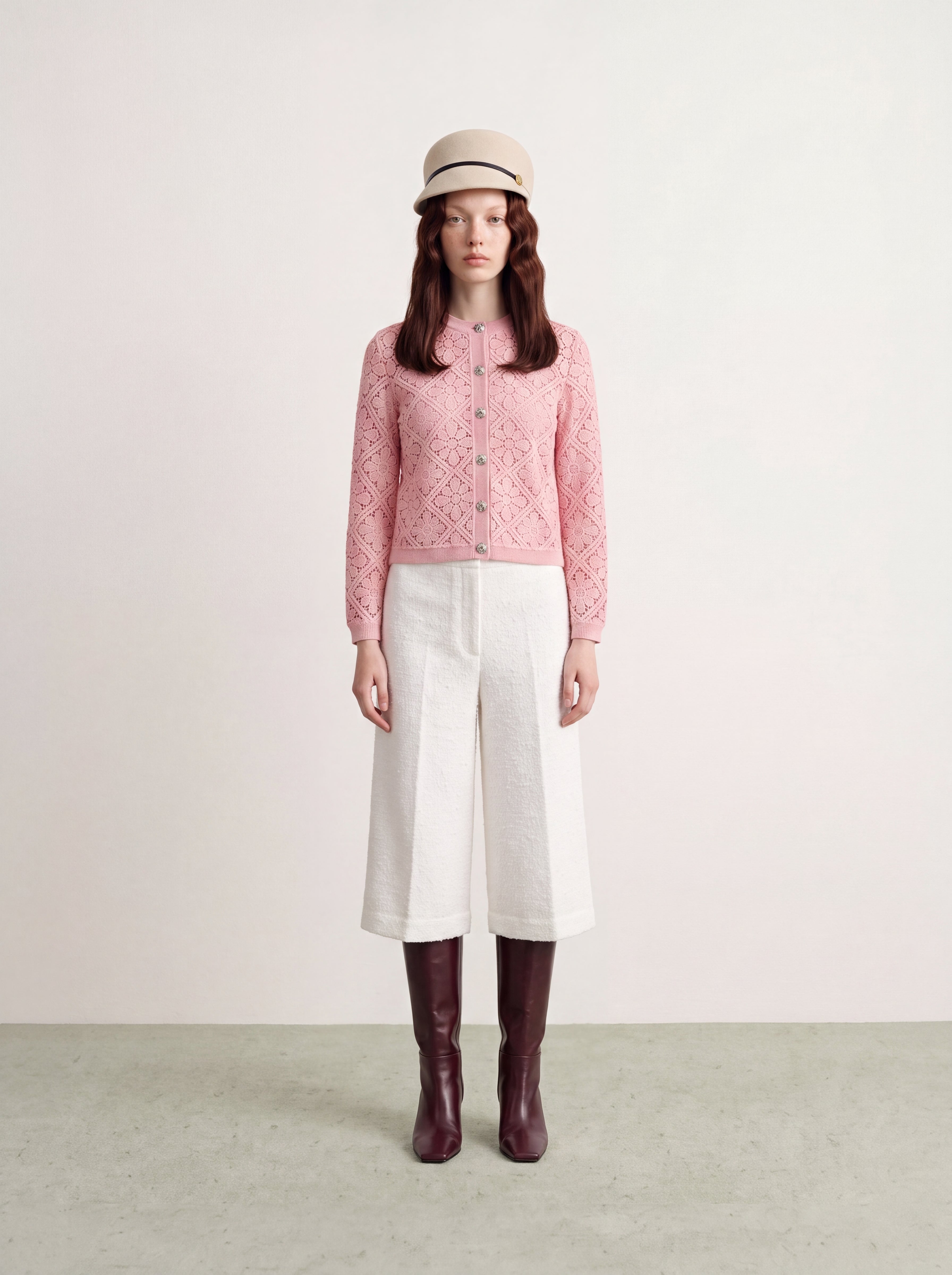 Rosé Dentelle Jardin Cardigan