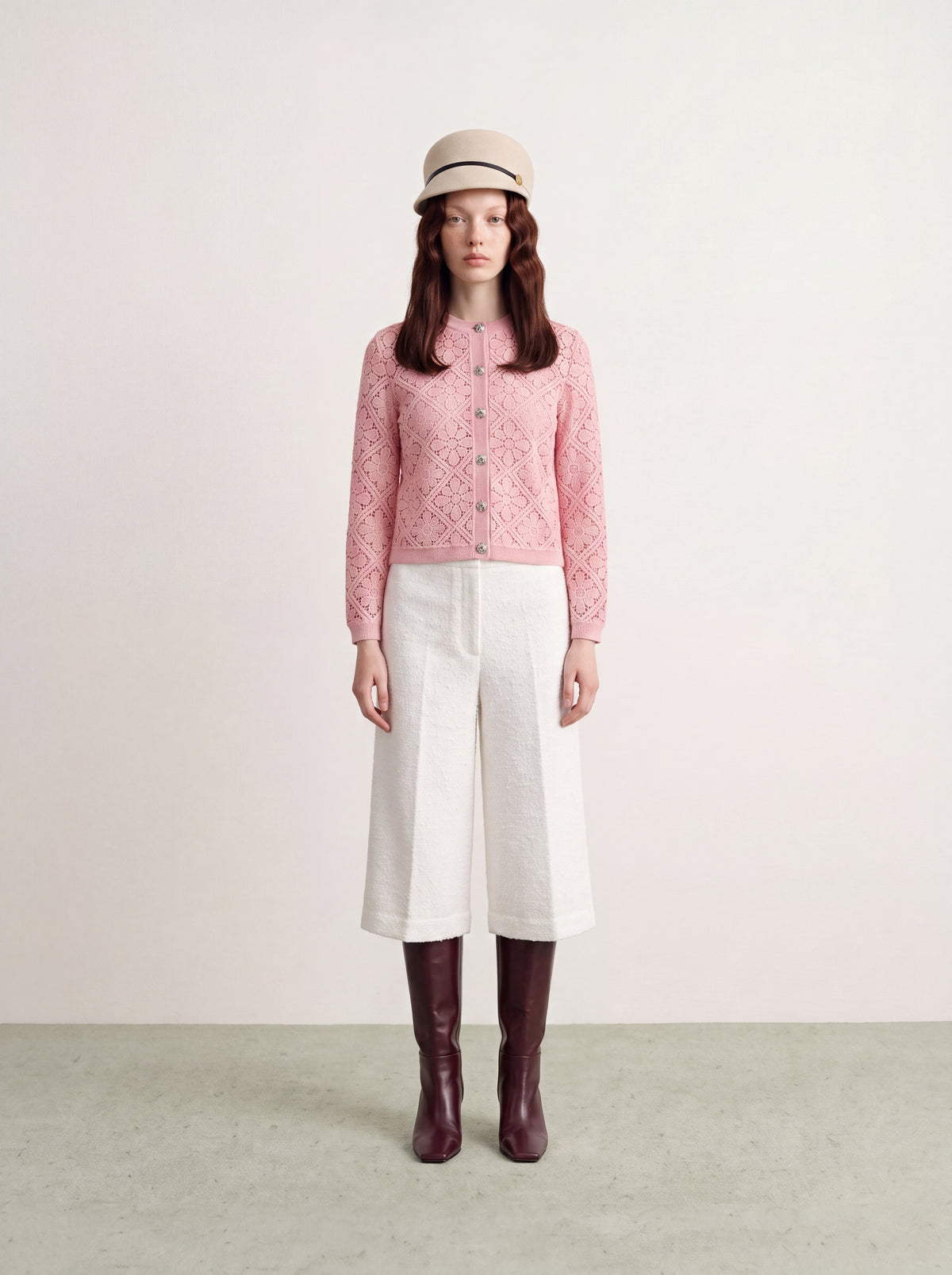 Rosé Dentelle Jardin Cardigan