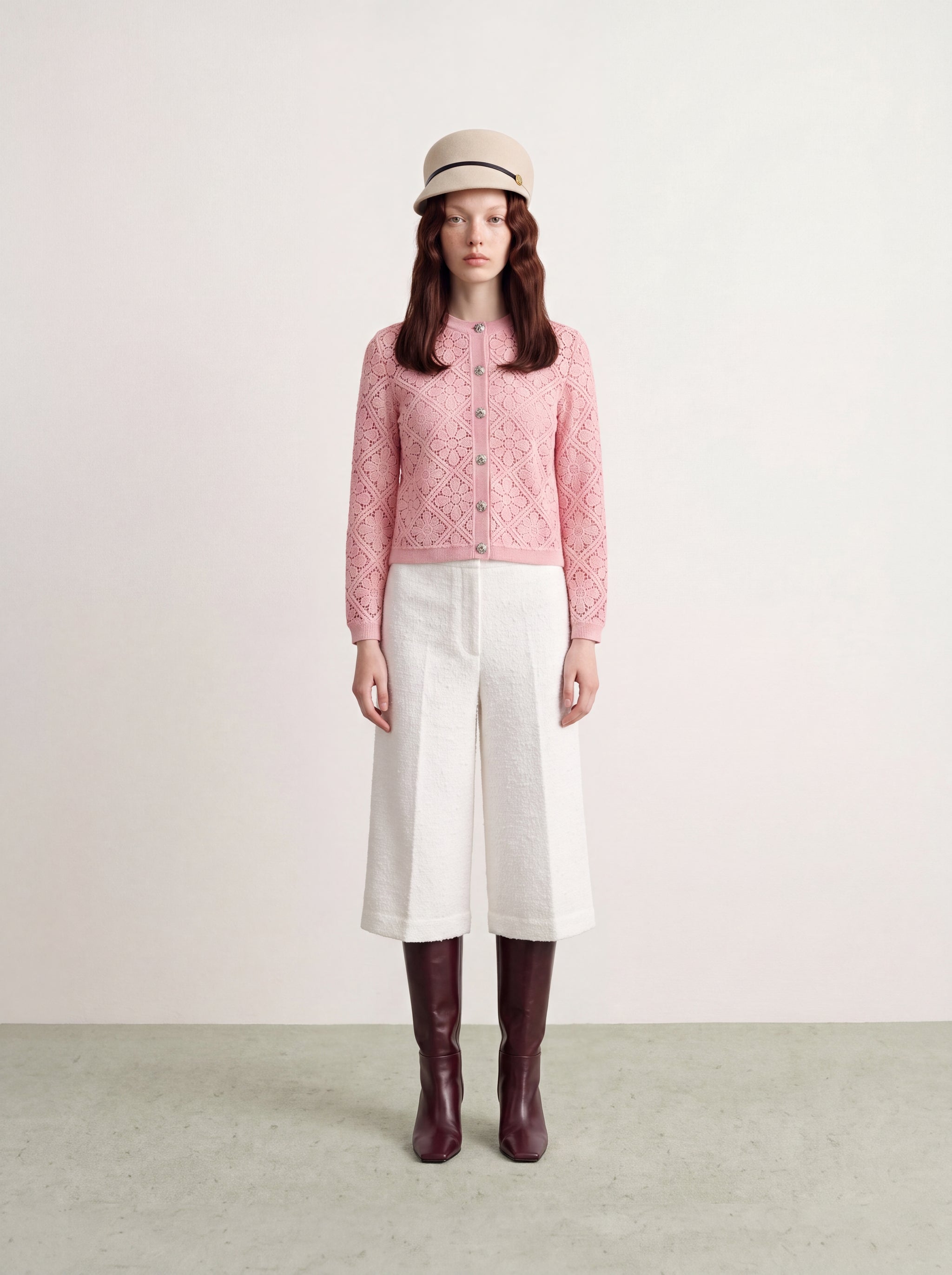 Rosé Dentelle Jardin Cardigan