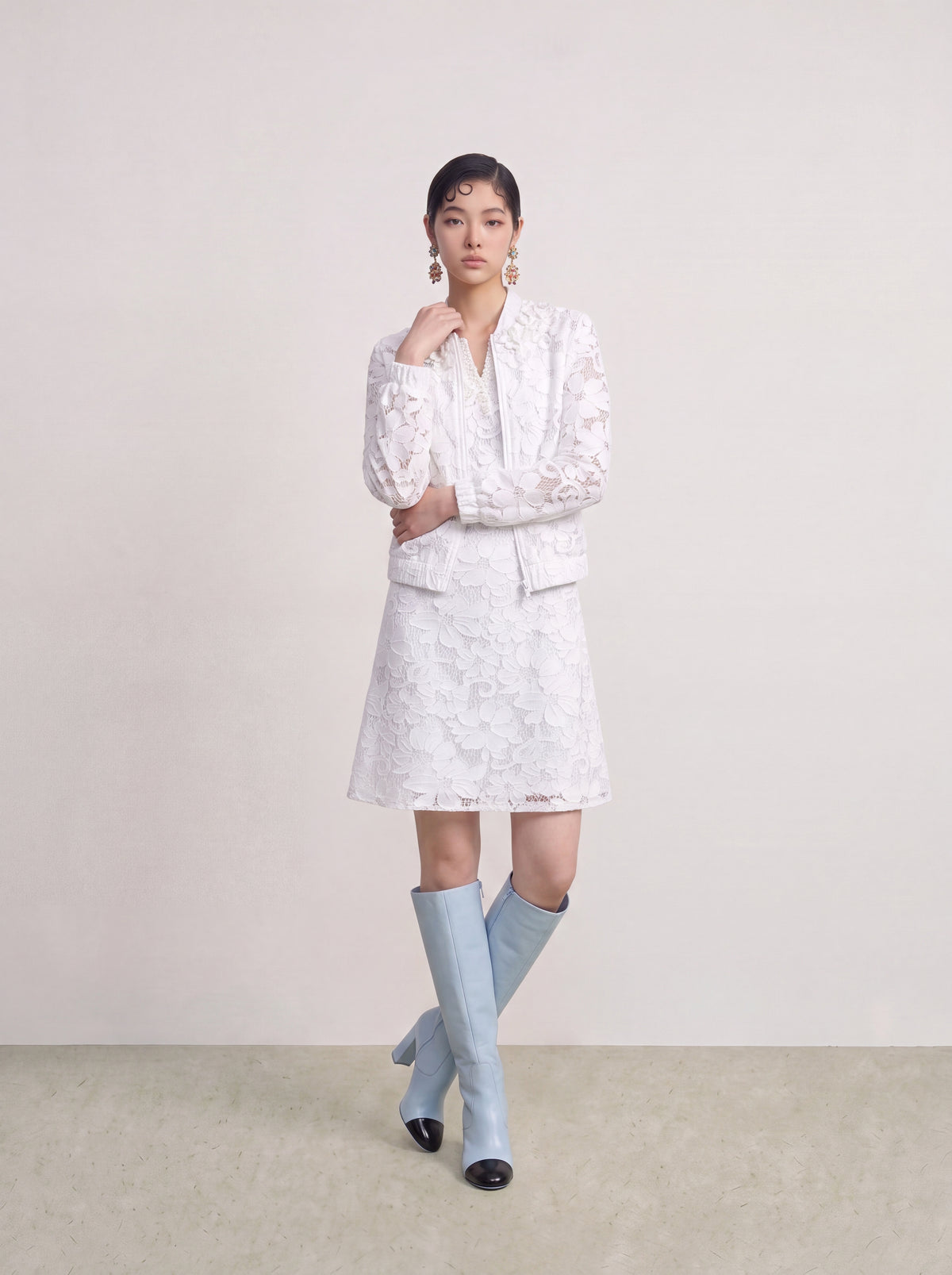 Blanc Florale Sportif Jacket