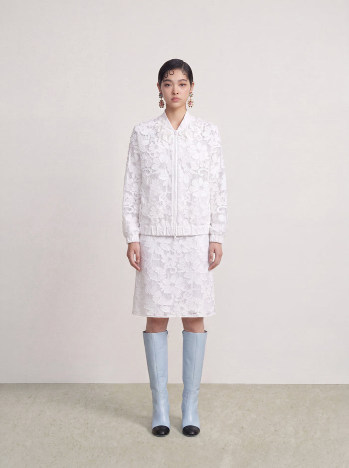 Blanc Florale Sportif Jacket