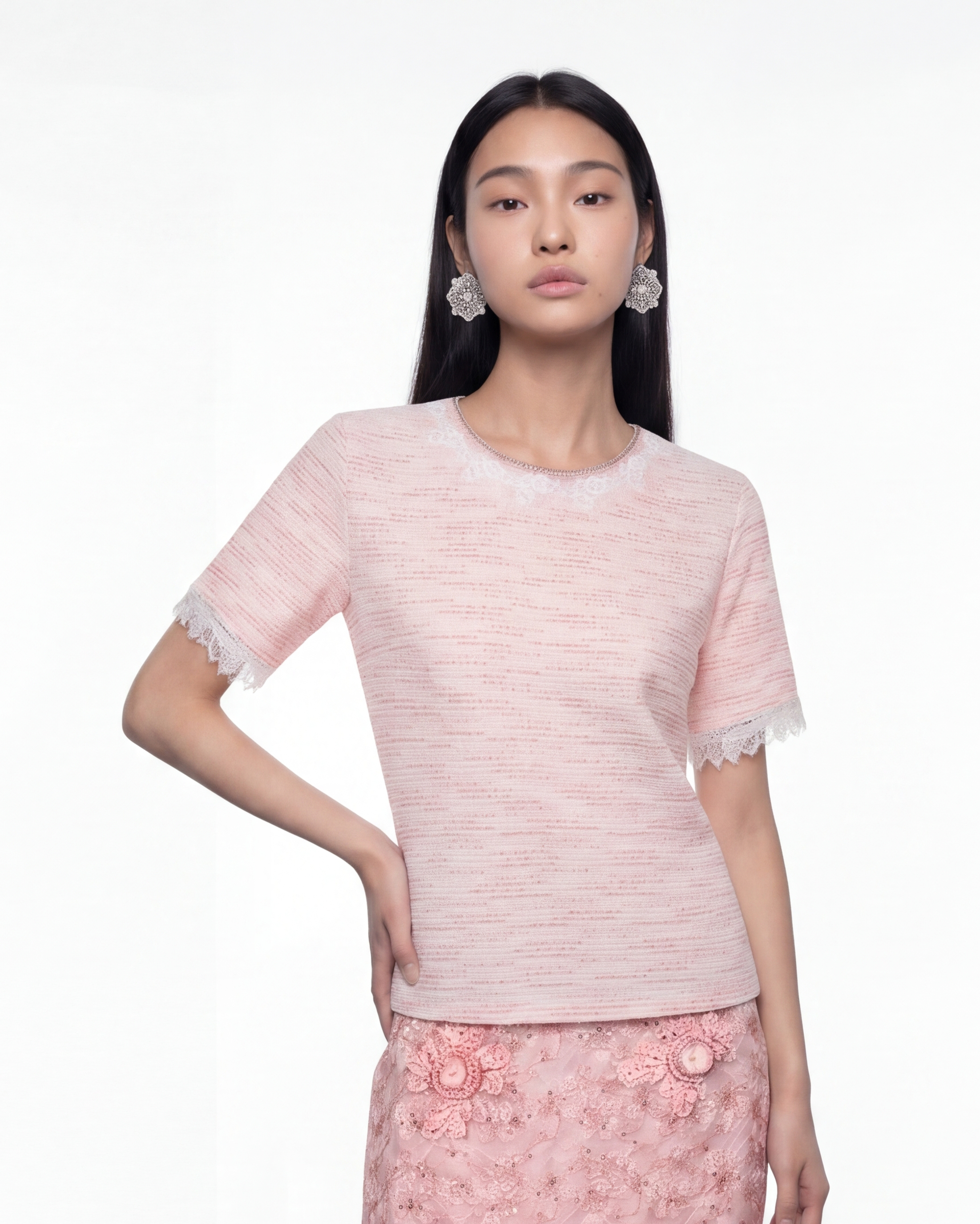 Knit Lace Trimmed Heritage Top