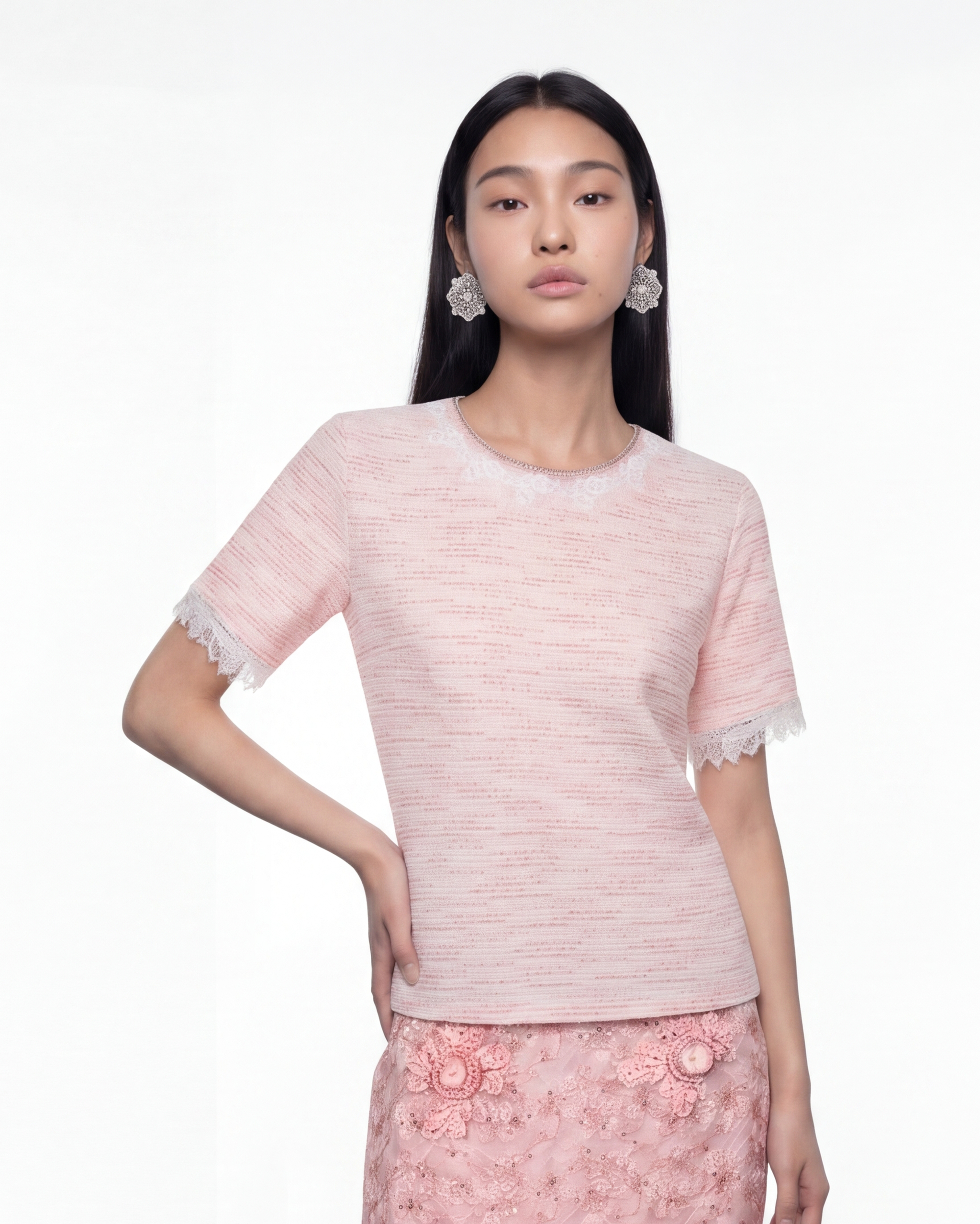Knit Lace Trimmed Heritage Top