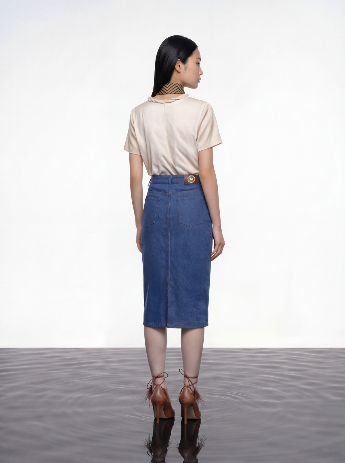 Silk Crepe Satin Embellished Blouse