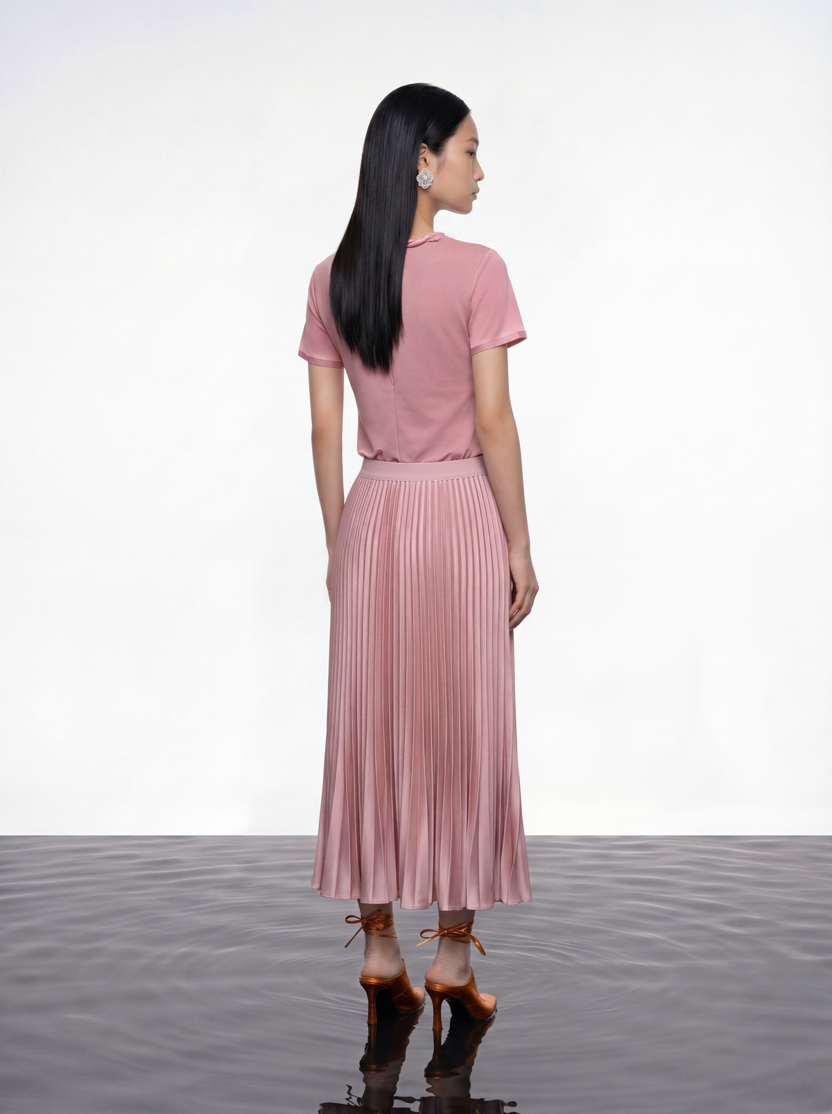 Silk Crepe Satin Embellished Blouse