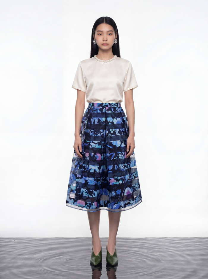 Azure Bloom Horizon Skirt