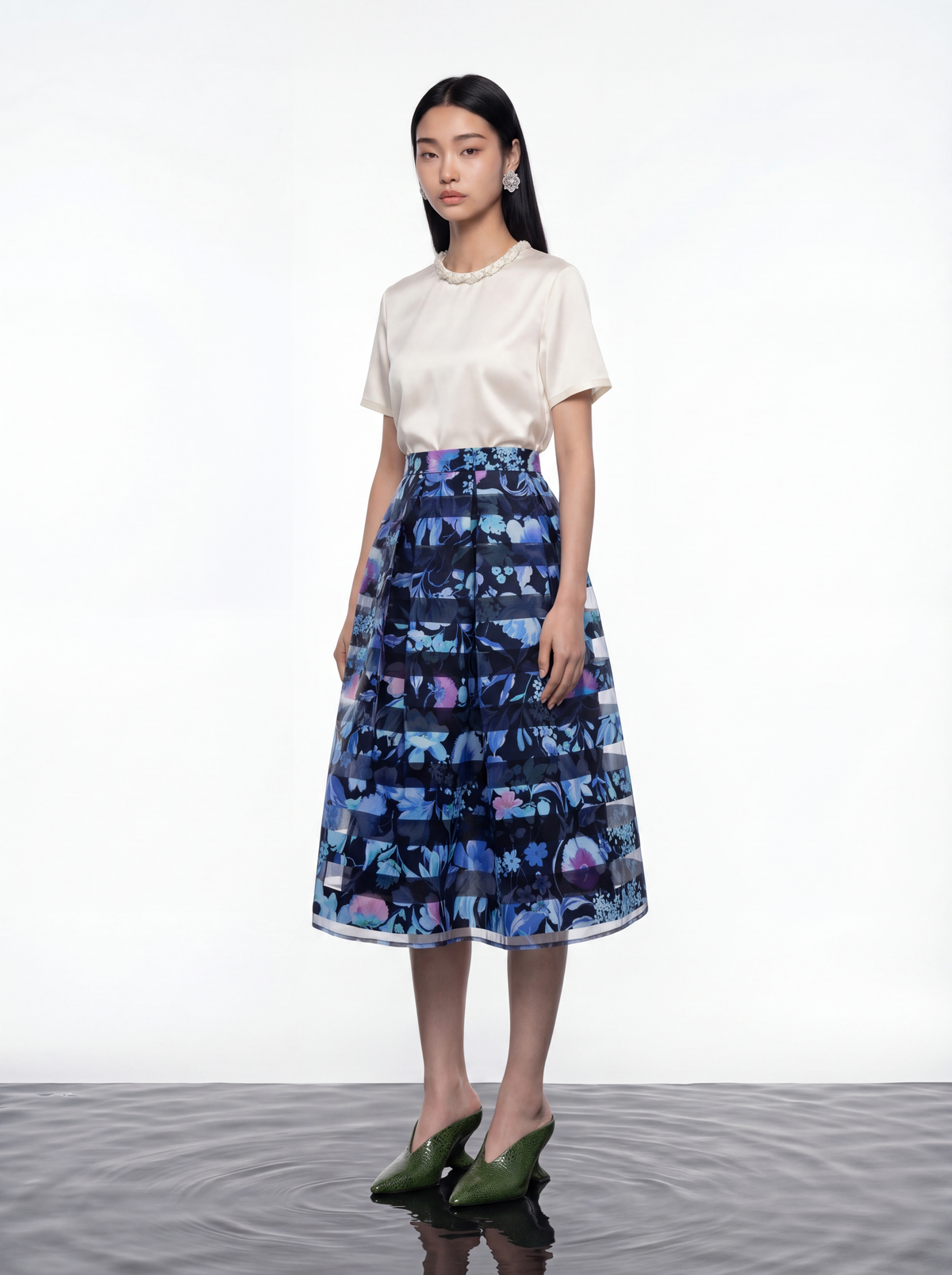 Azure Bloom Horizon Skirt