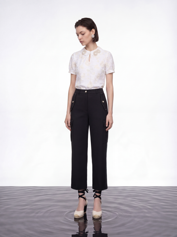 Ivory Bloom Embellished Blouse