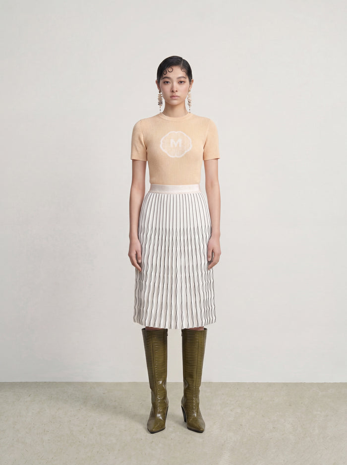 Champagne Signature Logo Ribbed Top