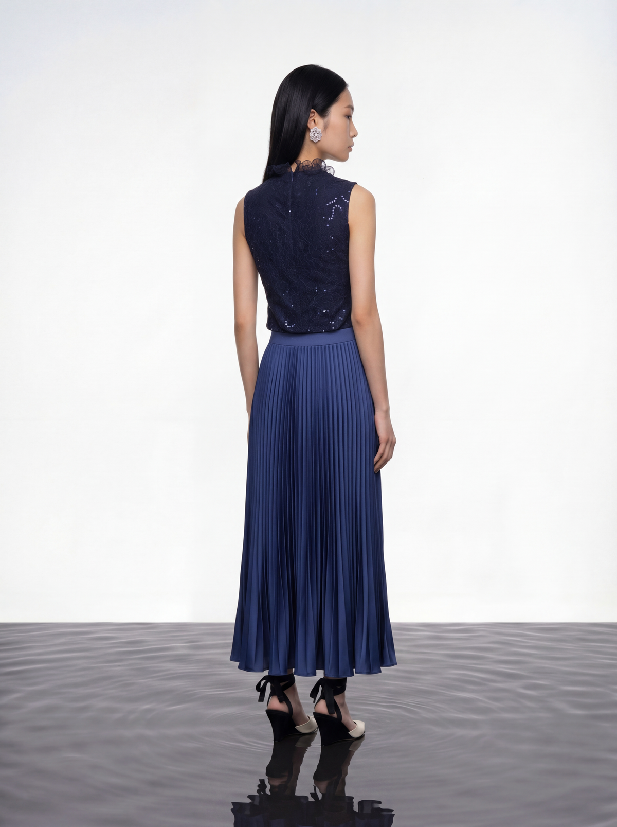 Ethereal Ruffle Diamond Blouse