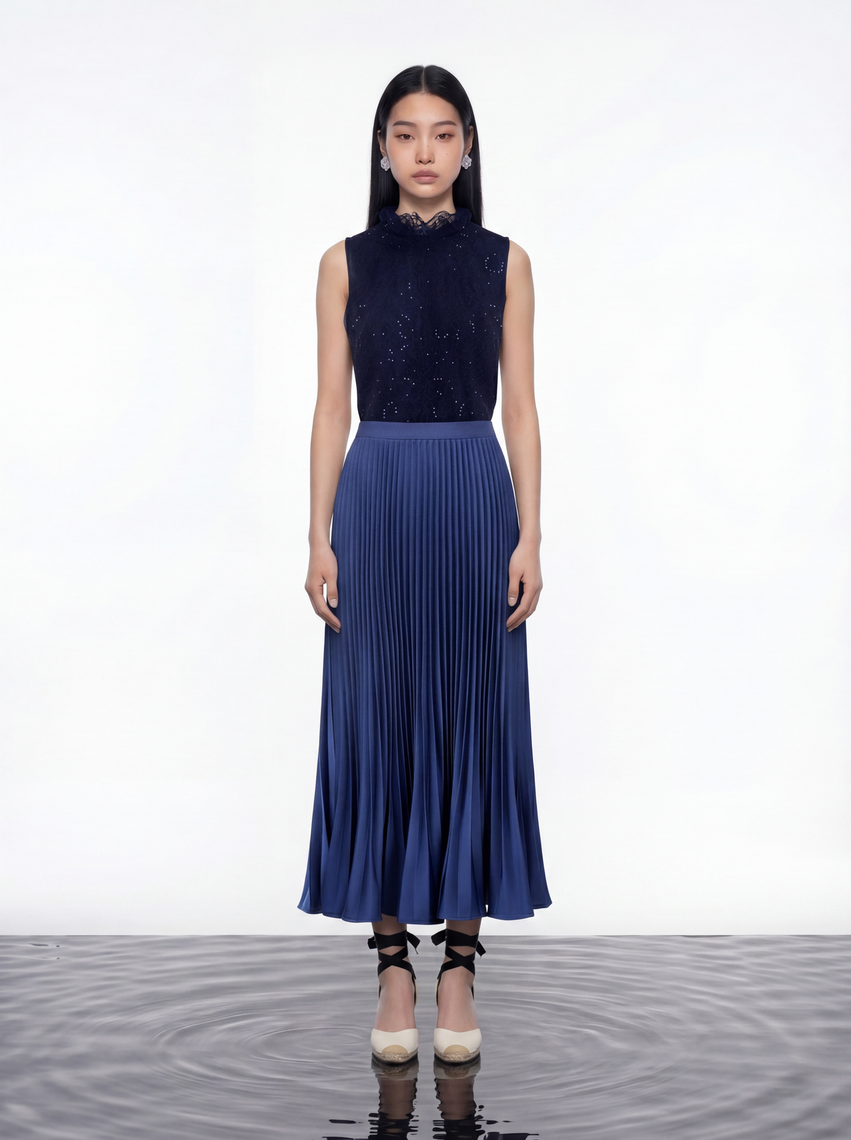 Ethereal Ruffle Diamond Blouse