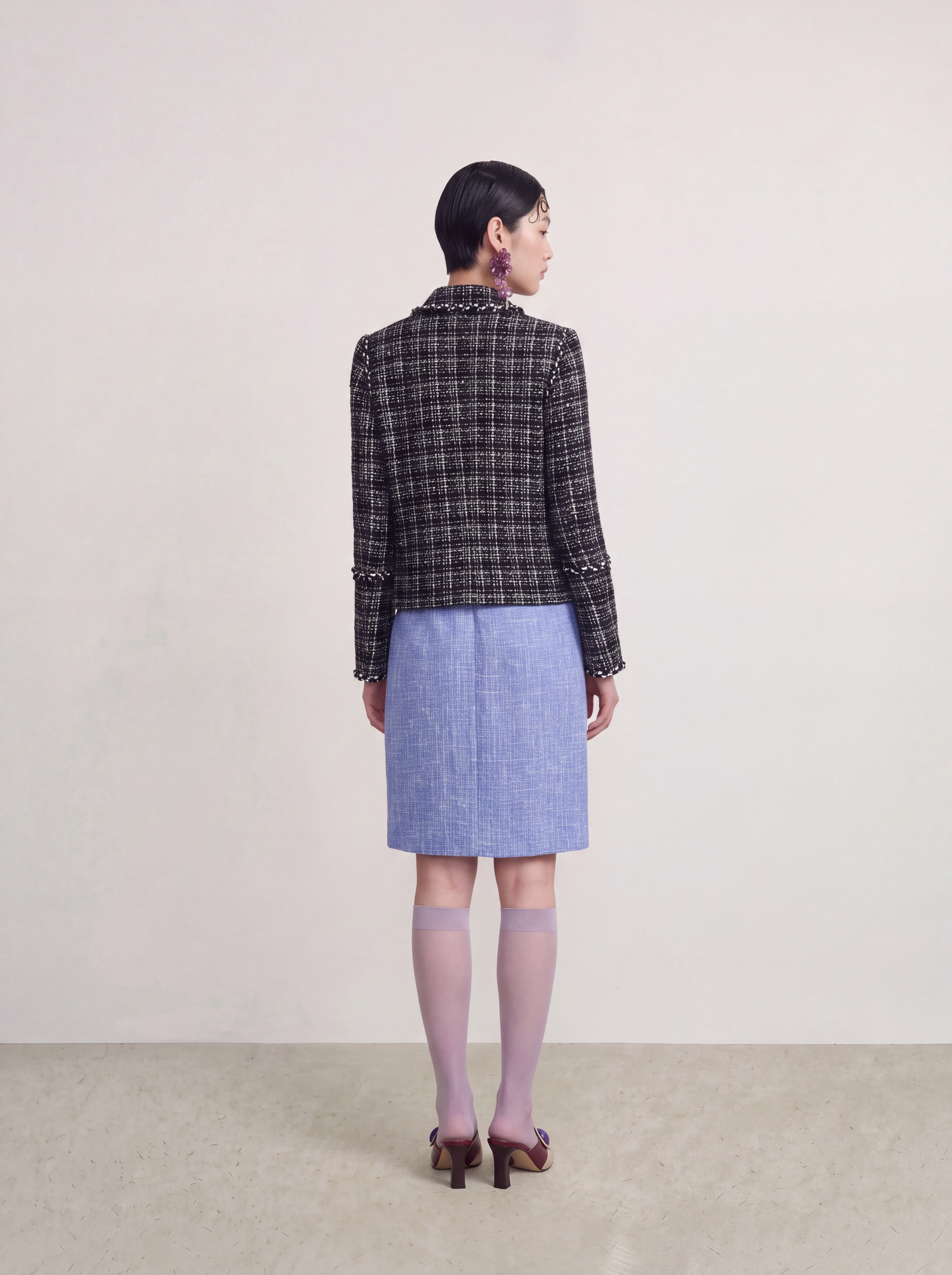 Noir Tweed Checkered Jacket