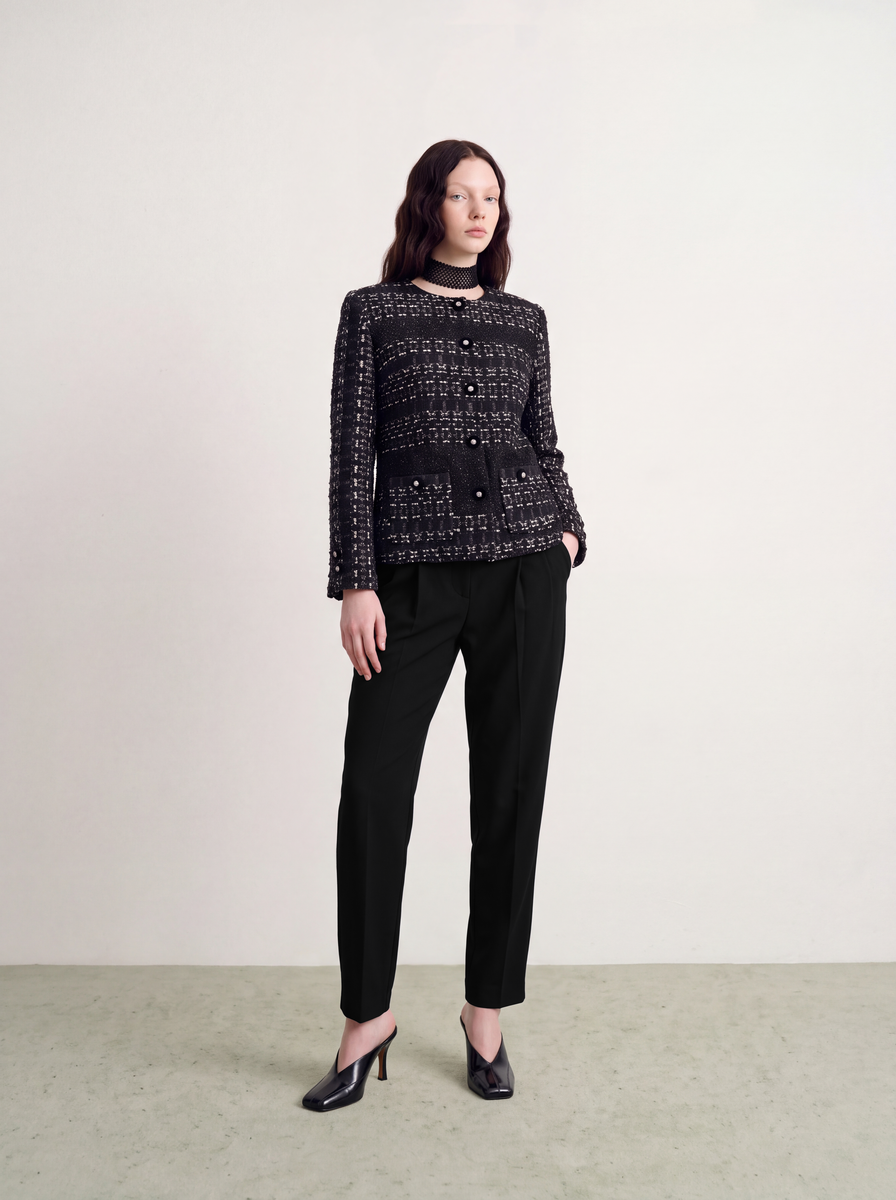 Navy Crêpe Tailleur Trousers